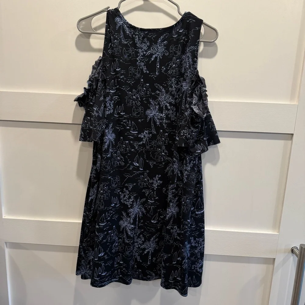 LC Lauren Conrad XL Navy and White Patterned Dress - Picture 8 of 8